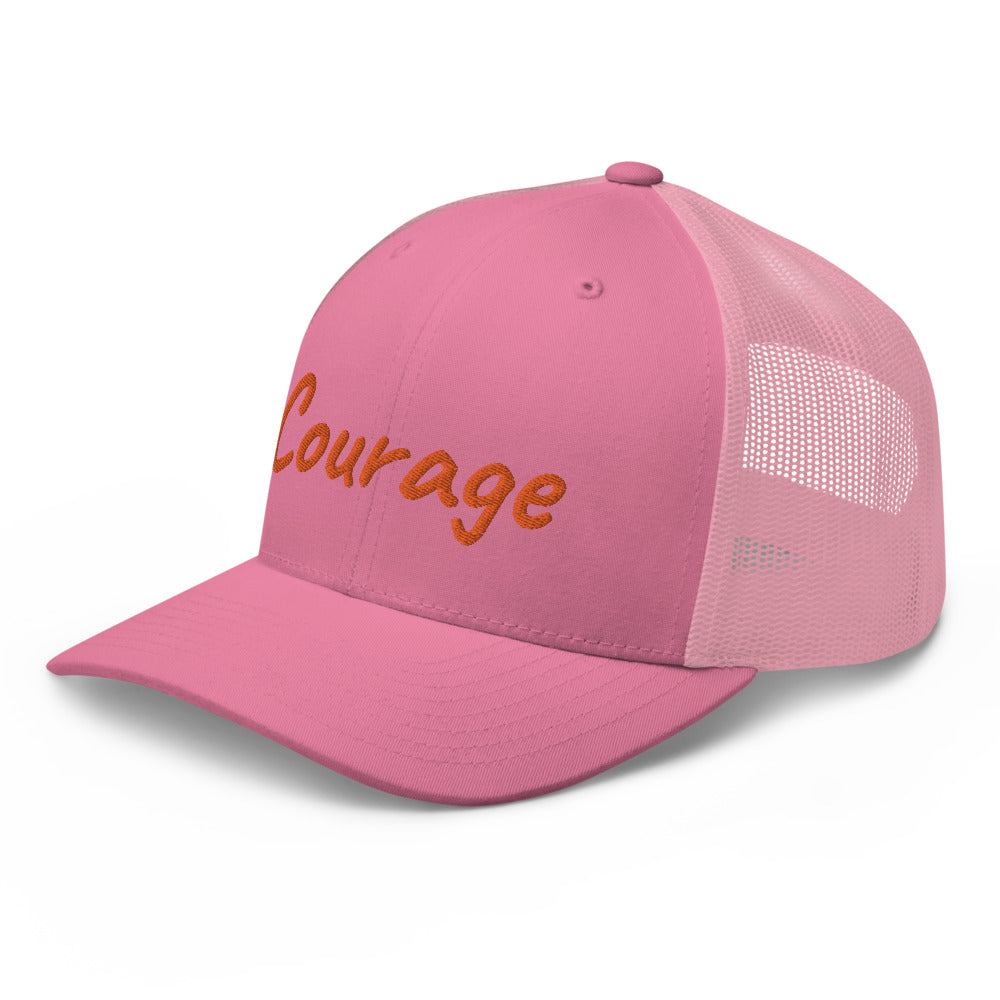 Courage In Amber Embroidery on Retro Trucker Hat