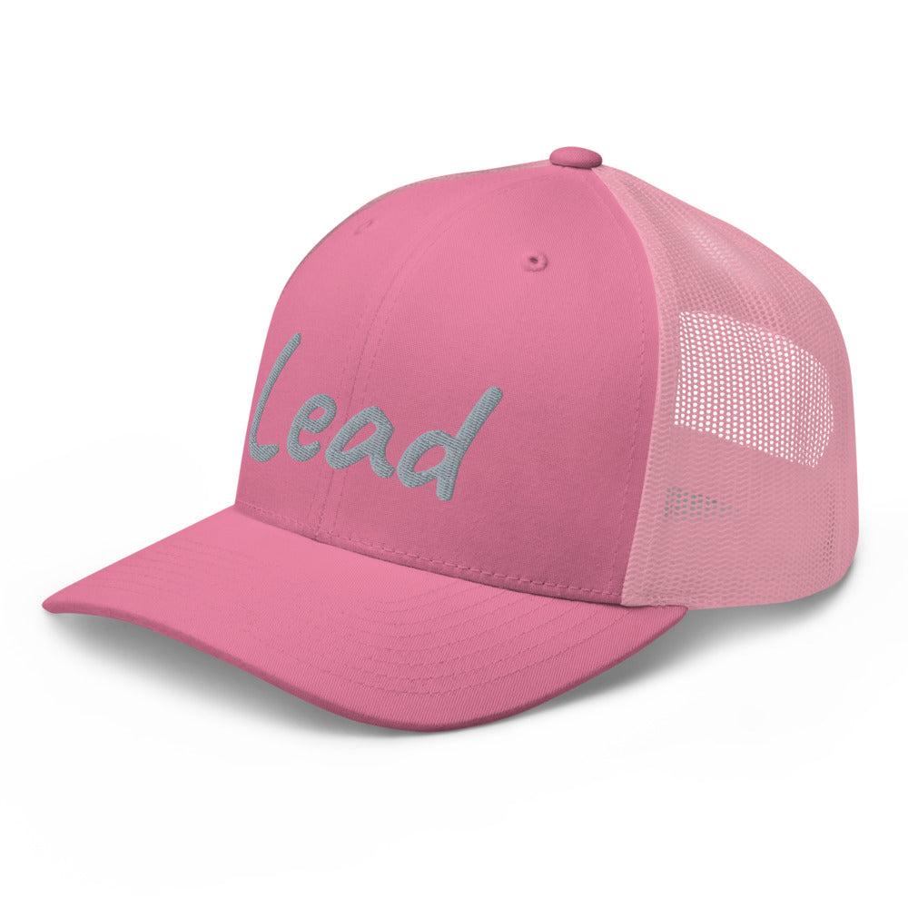 Lead In Silver Embroidery on Retro Trucker Hat