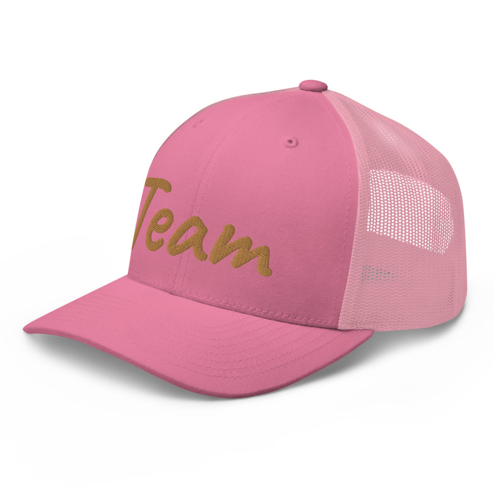 Team In Celluloid Embroidery on Retro Trucker Hat