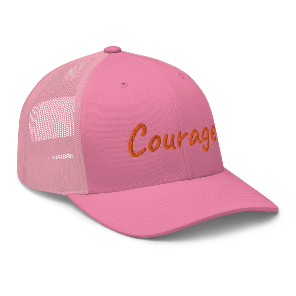 Courage In Amber Embroidery on Retro Trucker Hat