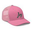 Joy In Emerald Embroidery on Retro Trucker Hat