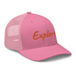 Explore In Amber Embroidery on Retro Trucker Hat