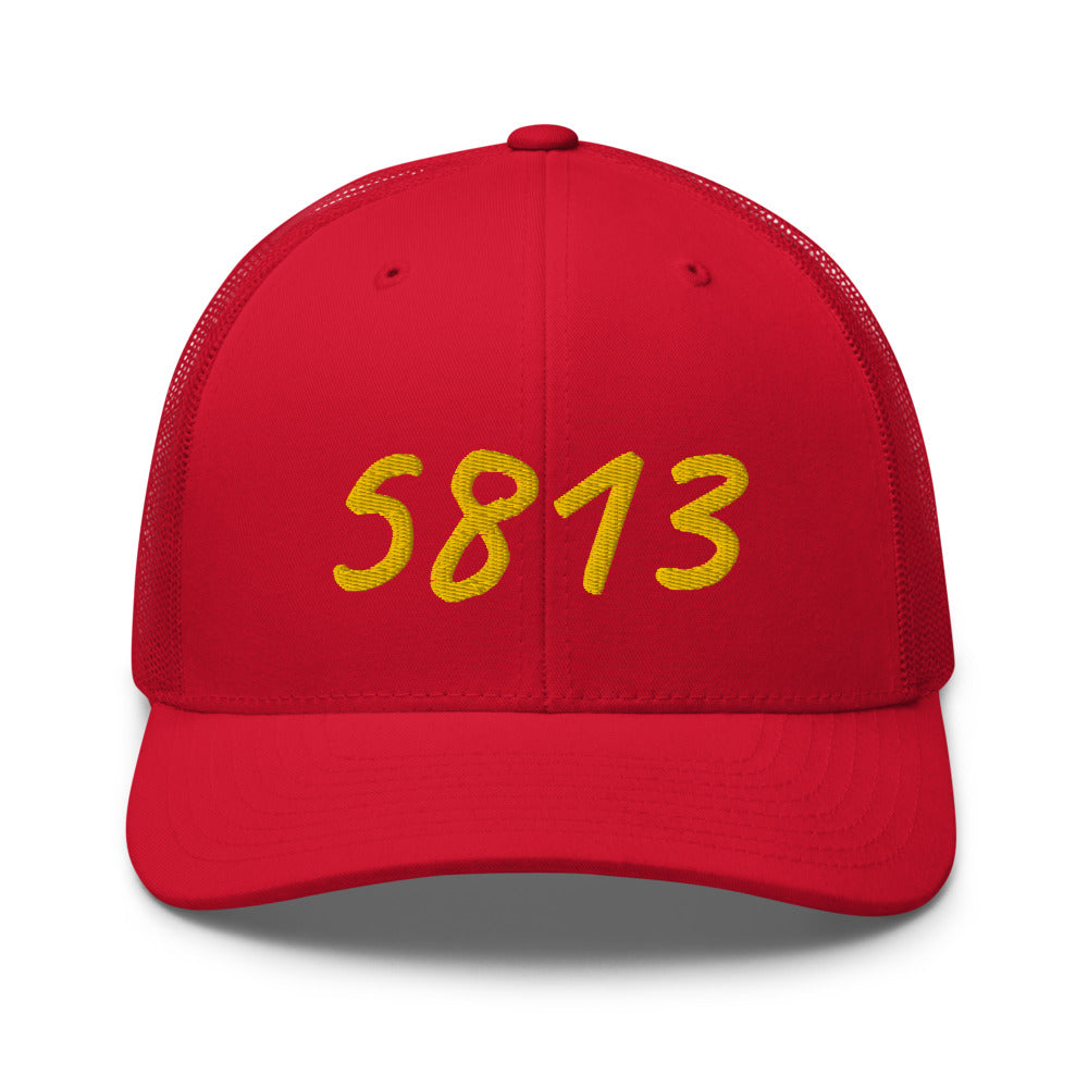 5813 In Gold Embroidery on Retro Trucker Hat