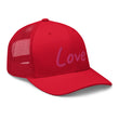 Love In Star Rose Quartz Embroidery on Retro Trucker Hat