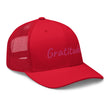 Gratitude In Star Rose Quartz Embroidery on Retro Trucker Hat