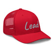 Lead In Silver Embroidery on Retro Trucker Hat