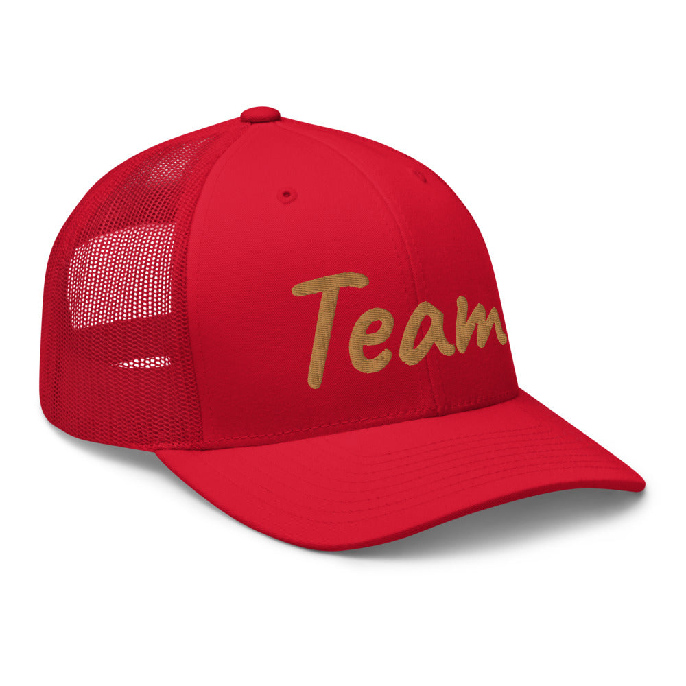 Team In Celluloid Embroidery on Retro Trucker Hat