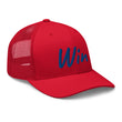 Win In Sapphire Embroidery on Retro Trucker Hat