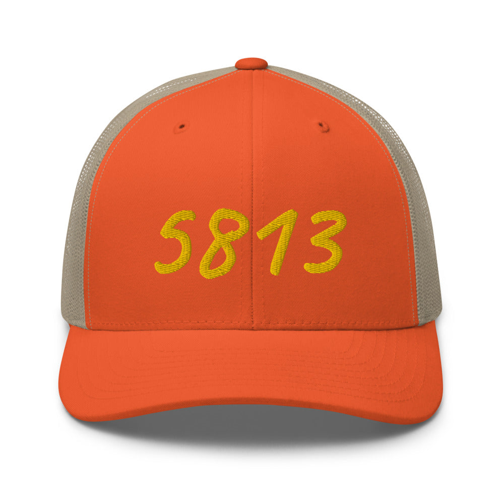 5813 In Gold Embroidery on Retro Trucker Hat