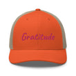 Gratitude In Star Rose Quartz Embroidery on Retro Trucker Hat