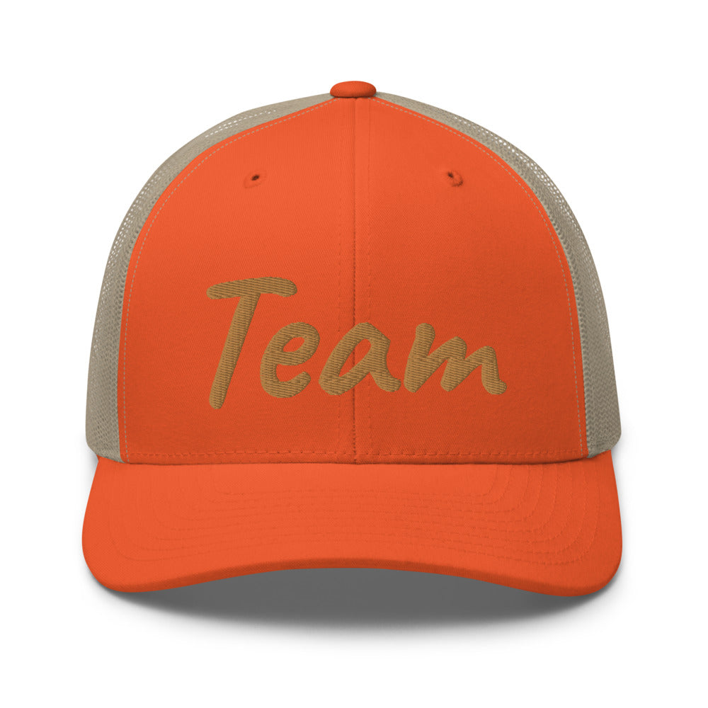 Team In Celluloid Embroidery on Retro Trucker Hat