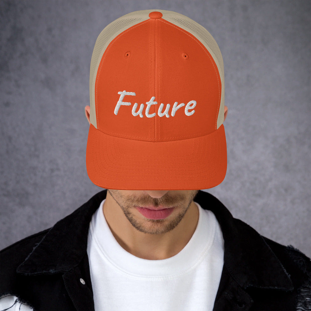 Future In Pearl Embroidery on Retro Trucker Hat