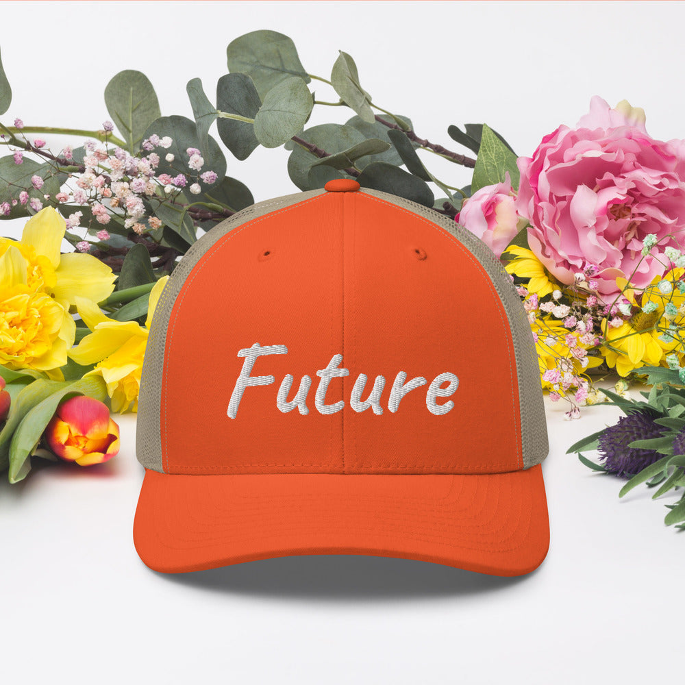 Future In Pearl Embroidery on Retro Trucker Hat