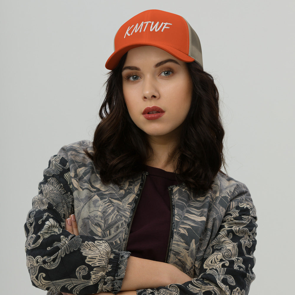 KMTWF In Pearl Embroidery on Retro Trucker Hat