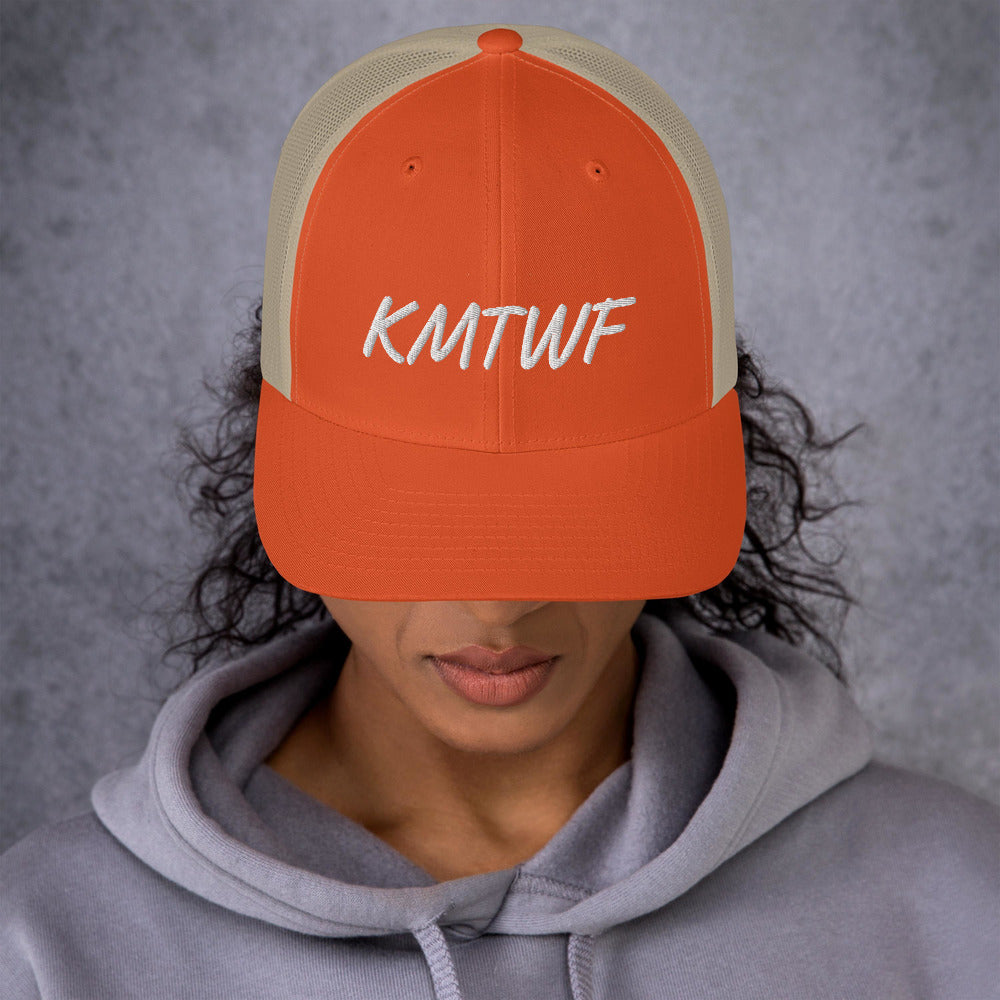 KMTWF In Pearl Embroidery on Retro Trucker Hat