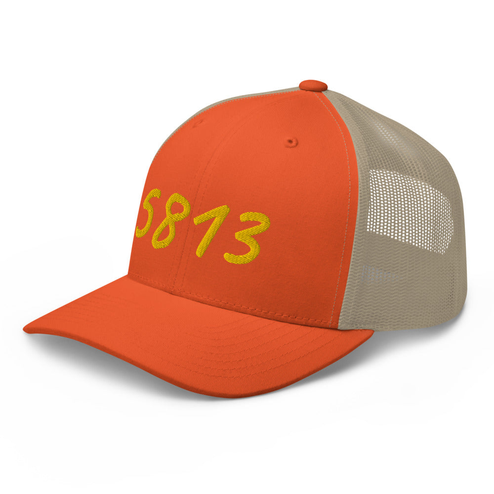 5813 In Gold Embroidery on Retro Trucker Hat