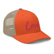 Love In Star Rose Quartz Embroidery on Retro Trucker Hat