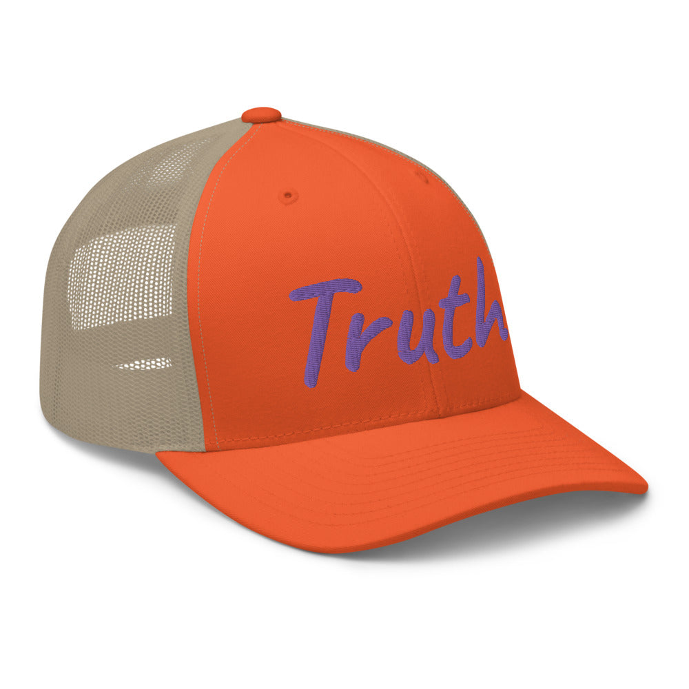 Truth In Amethyst Embroidery on Retro Trucker Hat