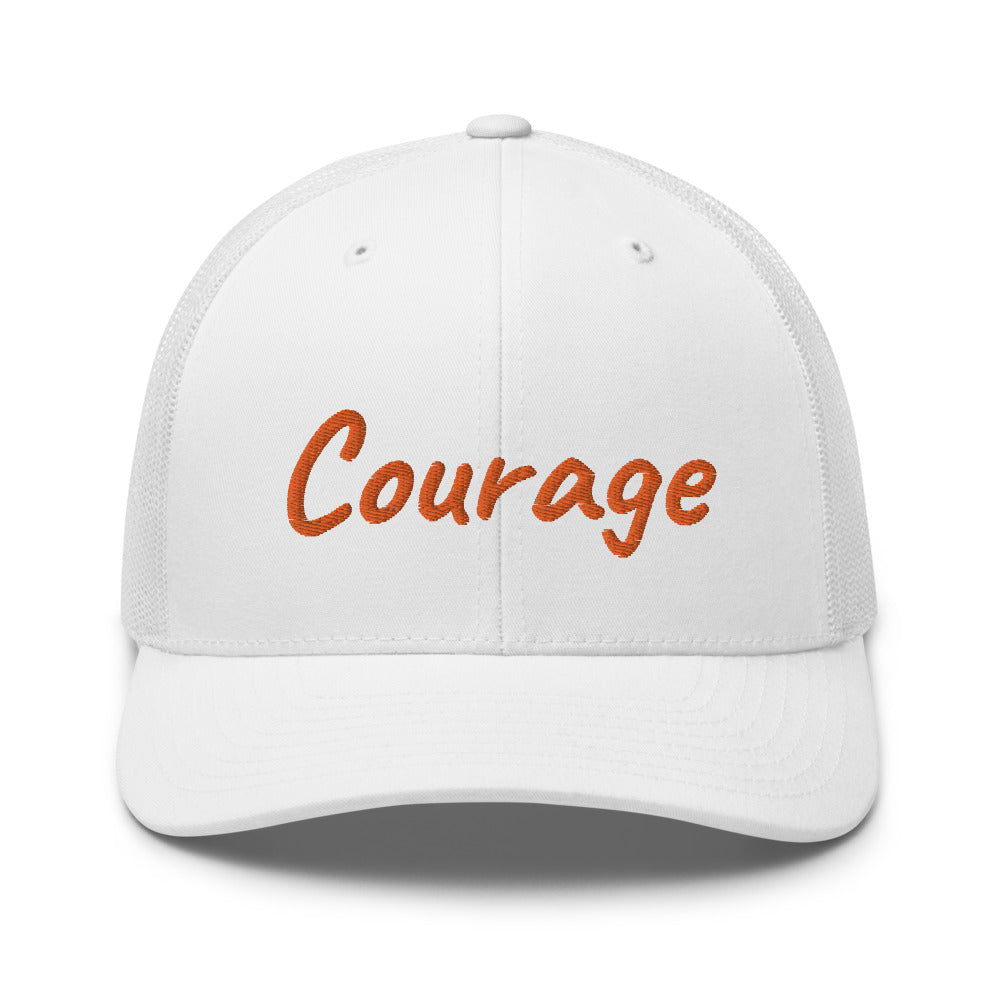 Courage In Amber Embroidery on Retro Trucker Hat