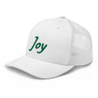 Joy In Emerald Embroidery on Retro Trucker Hat