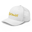 Optimist In Gold Embroidery on Retro Trucker Hat