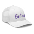 Believe In Amethyst Embroidery on Retro Trucker Hat