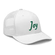 Joy In Emerald Embroidery on Retro Trucker Hat