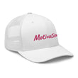 Motivation In Star Rose Quartz Embroidery on Retro Trucker Hat