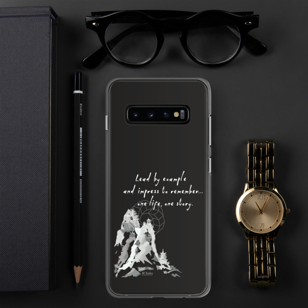 Lead By Example Haiku With Mountain Shrines on Samsung Phone Case