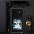 Word Clouds To Keep Moving The World Forward Through Black And Blue on Samsung Phone Case