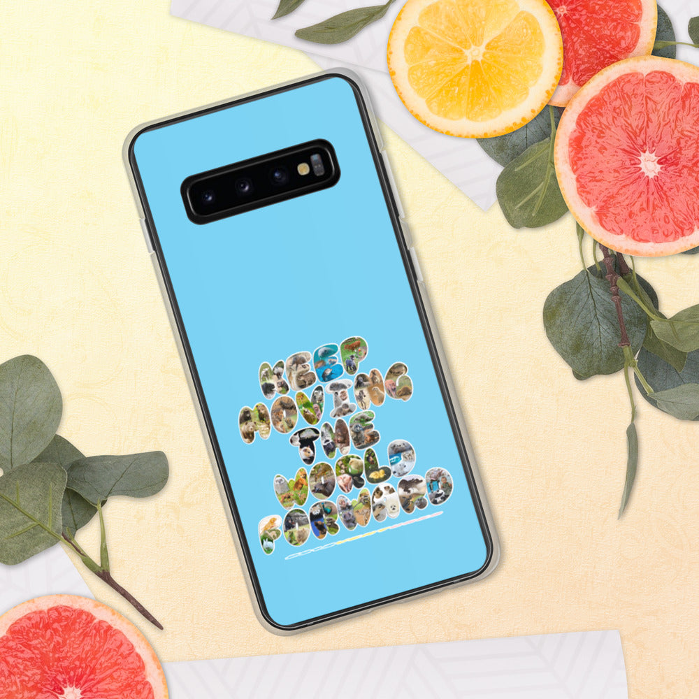 Baby Animals Keep Moving The World Forward In Blue on Samsung Phone Case