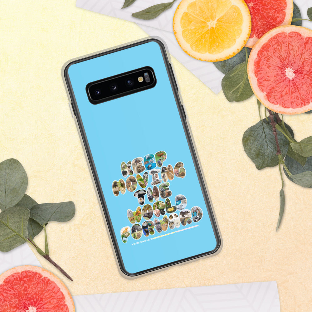 Baby Animals Keep Moving The World Forward In Blue on Samsung Phone Case