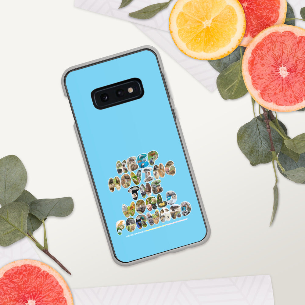 Baby Animals Keep Moving The World Forward In Blue on Samsung Phone Case