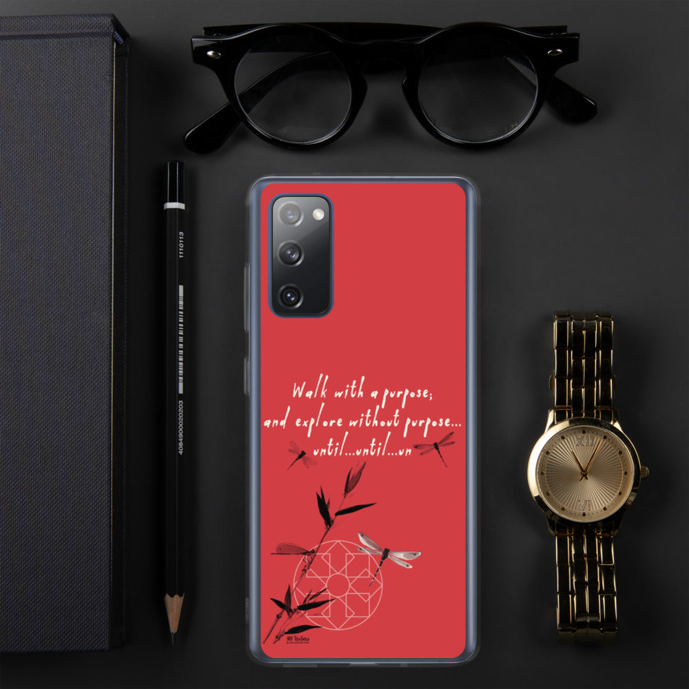 Walk With A Purpose Haiku With Dragonfly on Samsung Phone Case