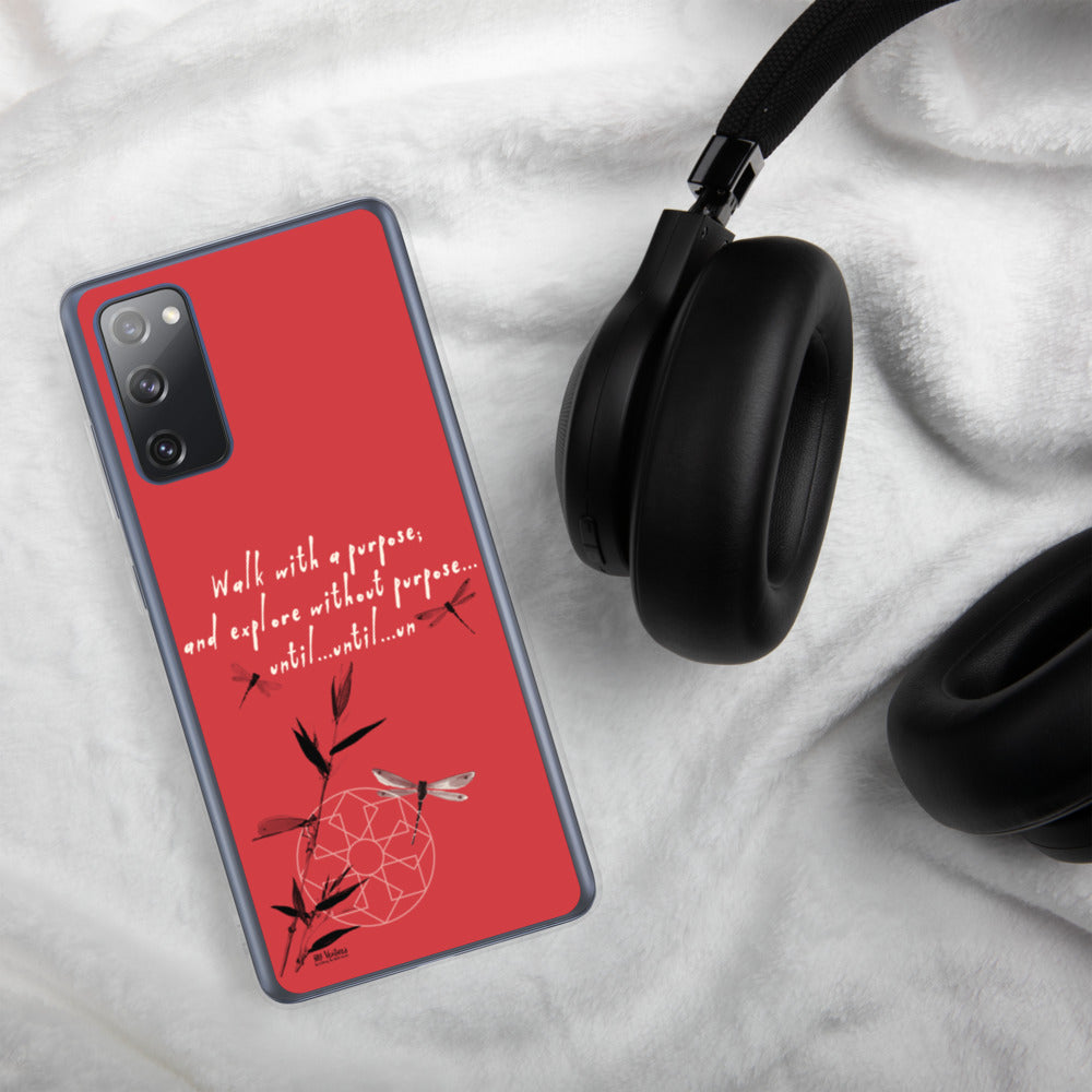 Walk With A Purpose Haiku With Dragonfly on Samsung Phone Case