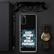 Word Clouds To Keep Moving The World Forward Through Black And Blue on Samsung Phone Case