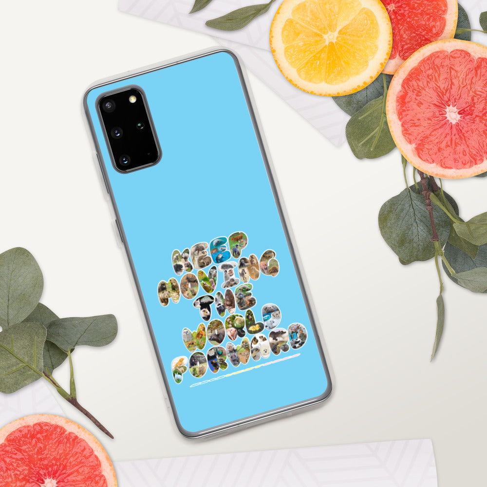 Baby Animals Keep Moving The World Forward In Blue on Samsung Phone Case