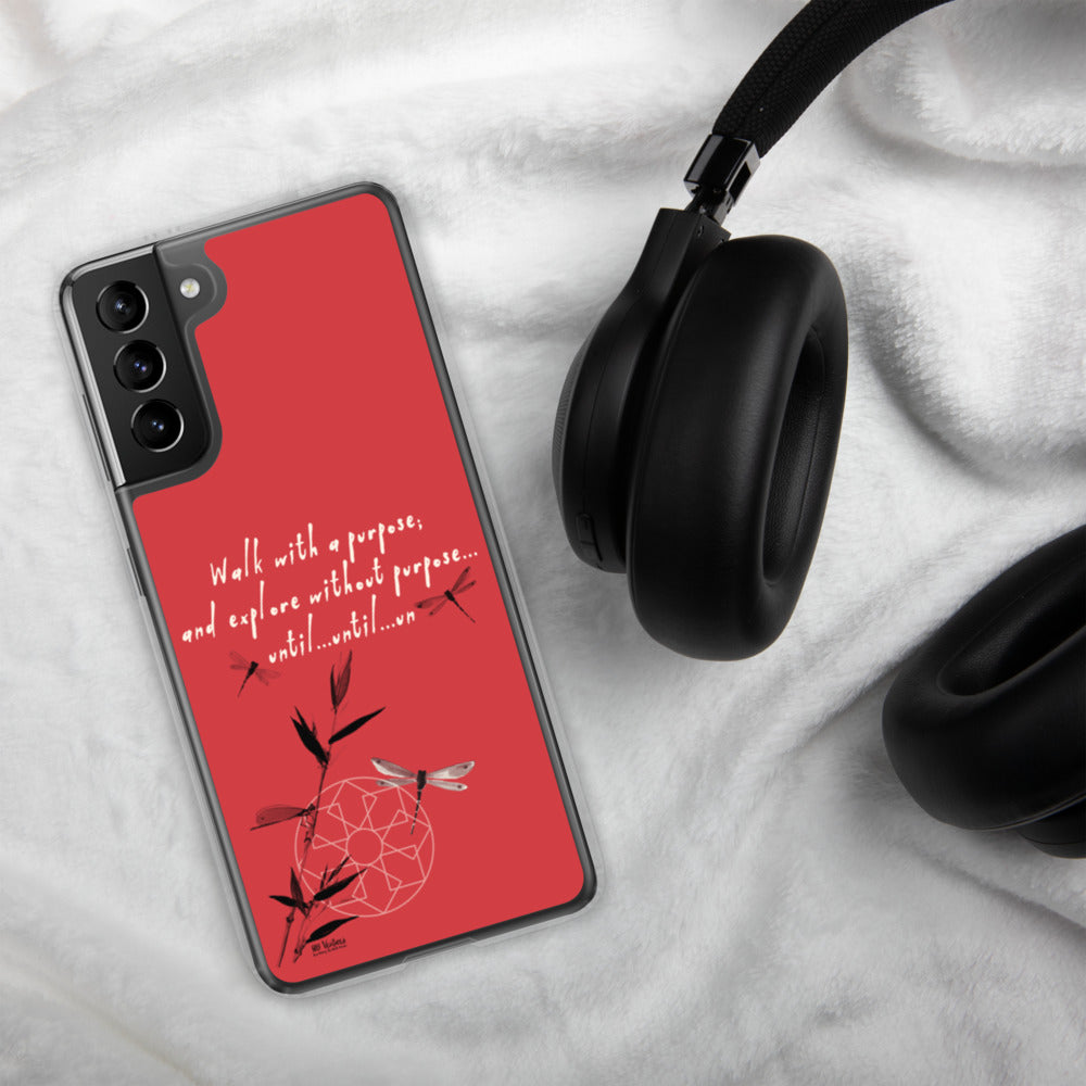 Walk With A Purpose Haiku With Dragonfly on Samsung Phone Case