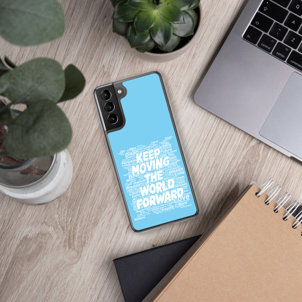 Word Clouds To Keep Moving The World Forward on Samsung Phone Case