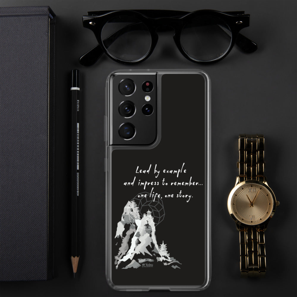 Lead By Example Haiku With Mountain Shrines on Samsung Phone Case