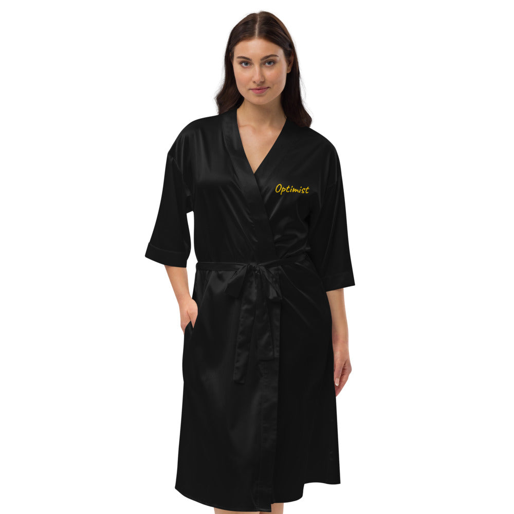 Optimist In Gold Embroidery on Satin Robe