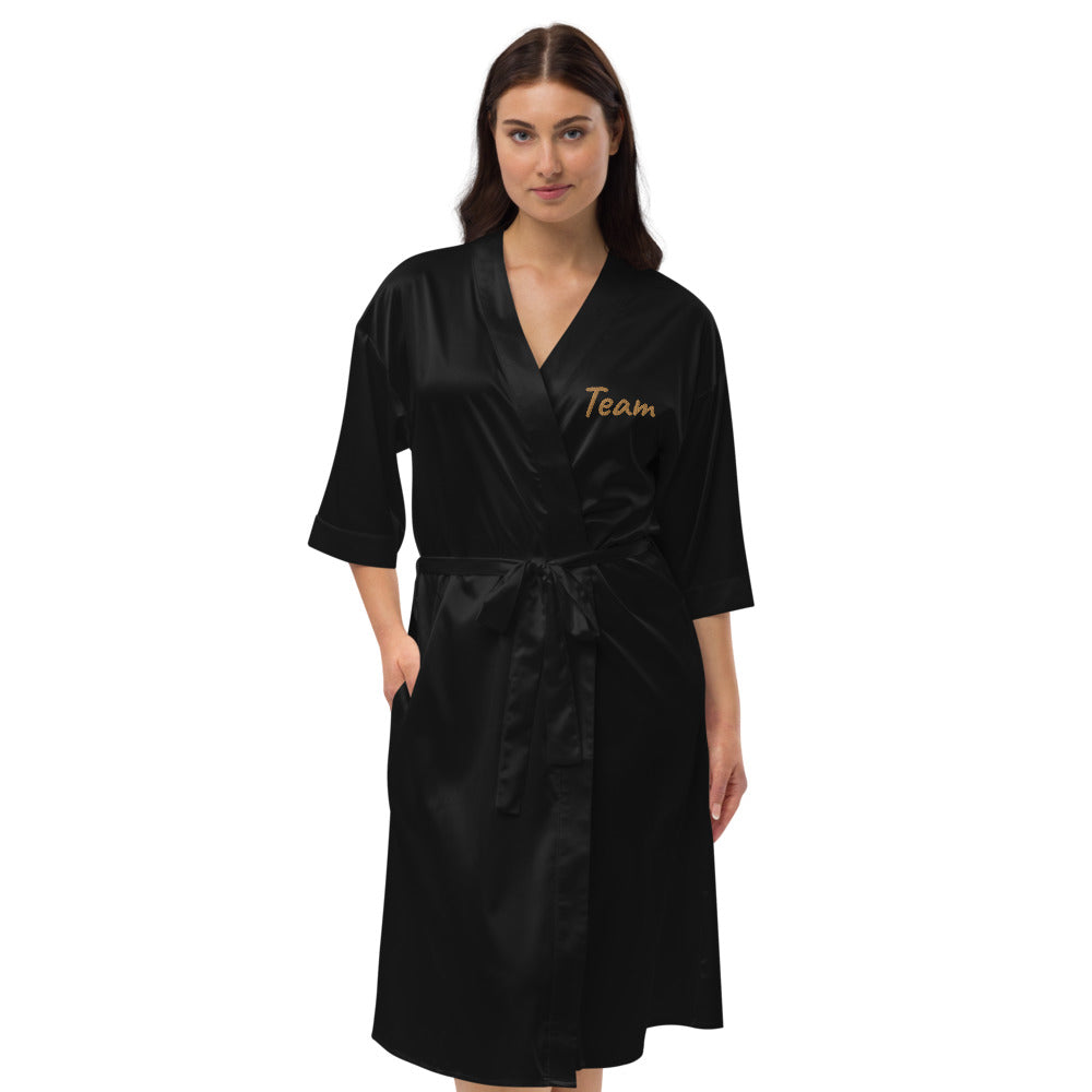 Team In Celluloid Embroidery on Satin Robe