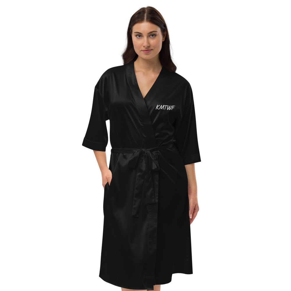 KMTWF In Pearl Embroidery on Satin Robe