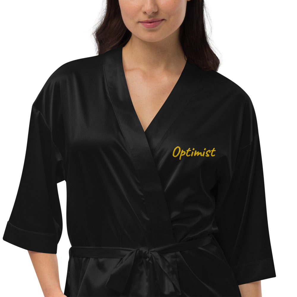 Optimist In Gold Embroidery on Satin Robe