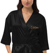 Listen In Copper Embroidery on Satin Robe