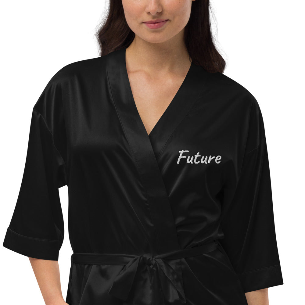 Future In Pearl Embroidery on Satin Robe