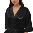 Lead In Silver Embroidery on Satin Robe