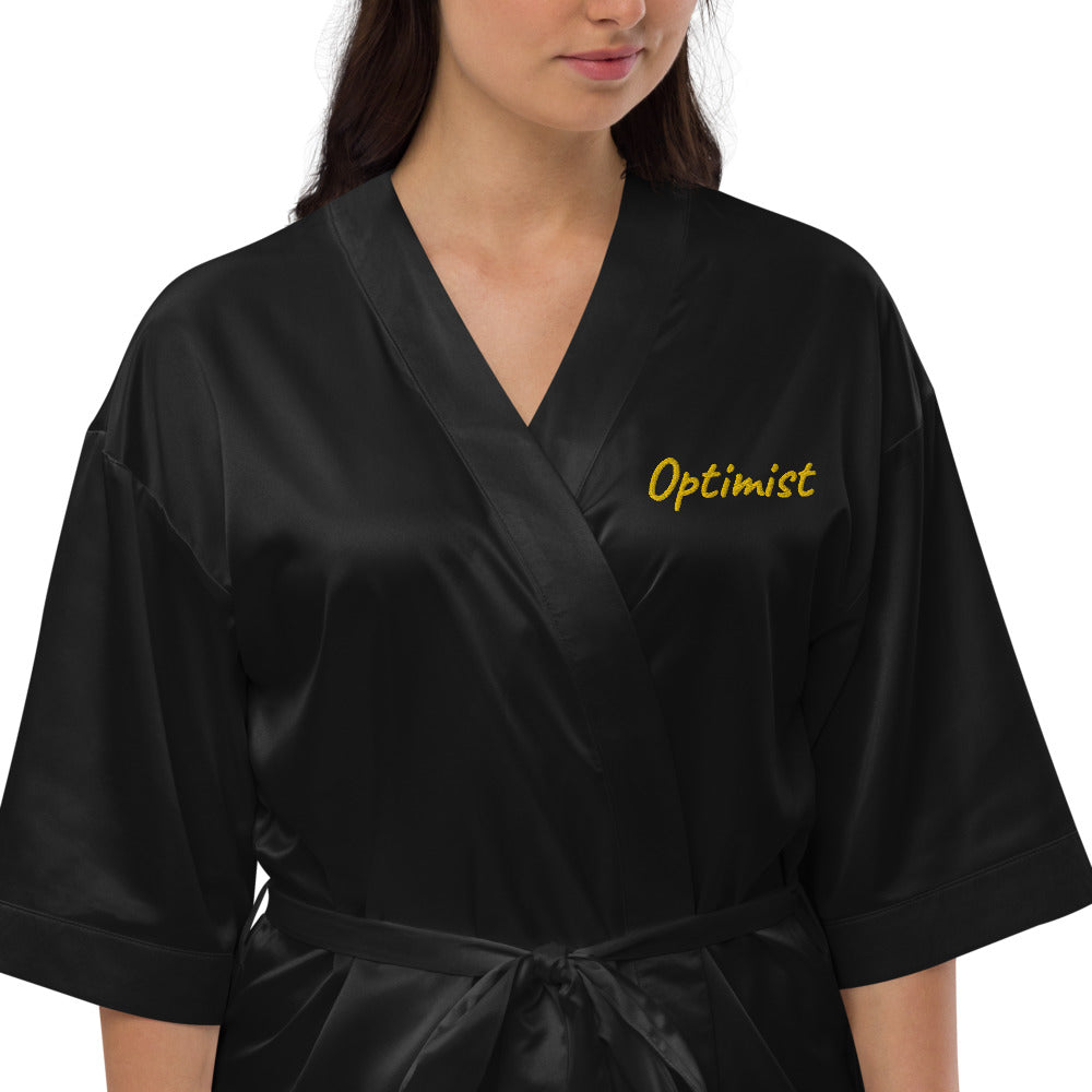 Optimist In Gold Embroidery on Satin Robe