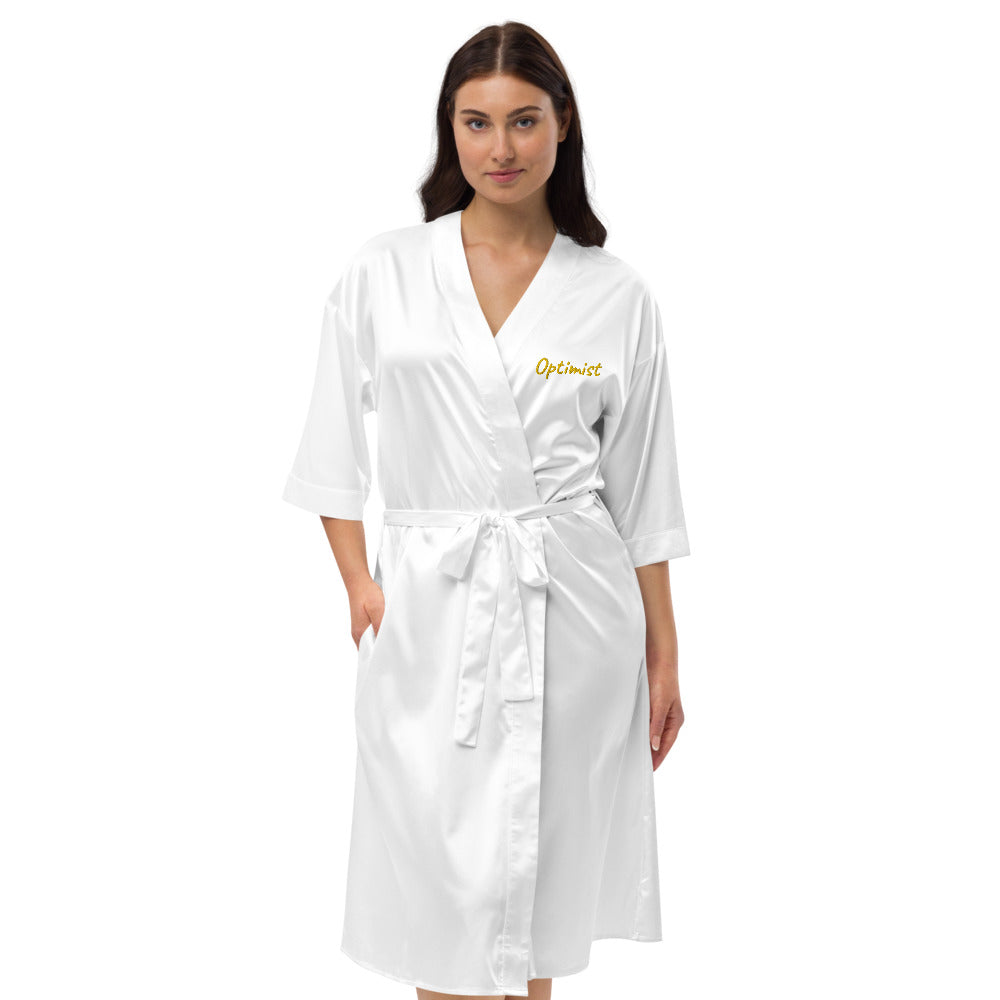 Optimist In Gold Embroidery on Satin Robe