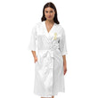 Keep Moving The World Forward In Gold Embroidery on Satin Robe